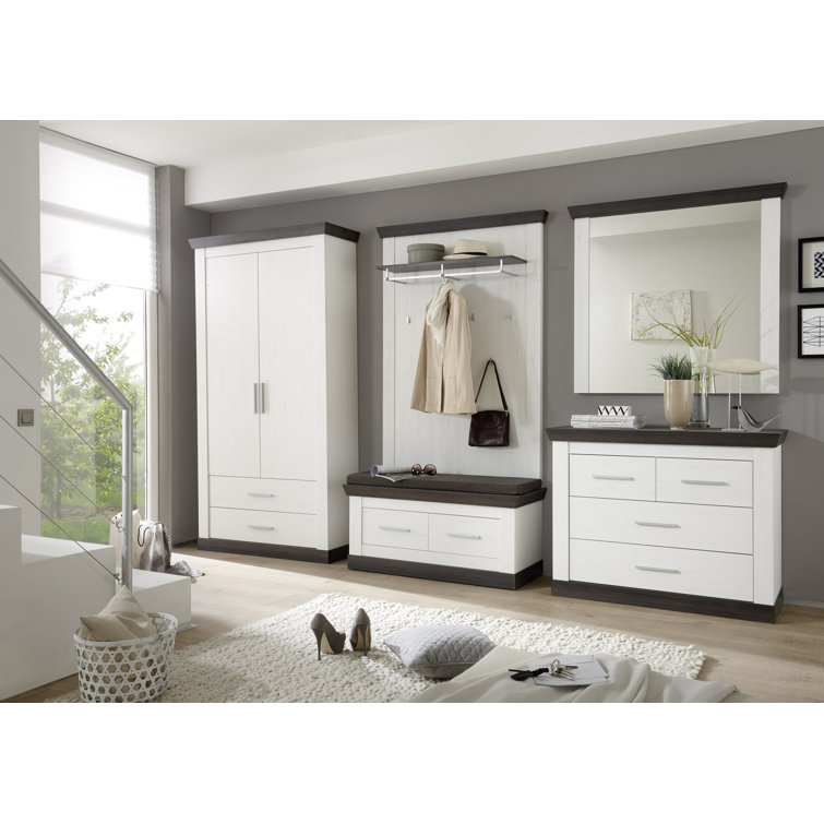 Trent Austin Lilliana Pine Solid Wood Hall Tree with Bench and Shoe